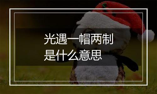 光遇一帽两制是什么意思