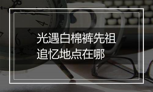 光遇白棉裤先祖追忆地点在哪