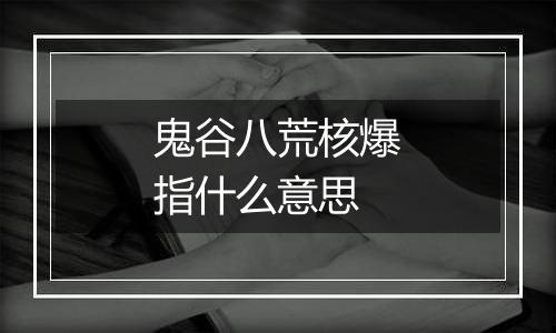 鬼谷八荒核爆指什么意思