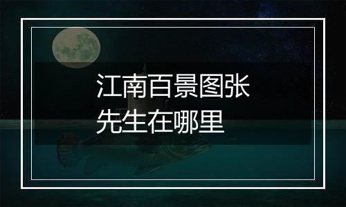 江南百景图张先生在哪里