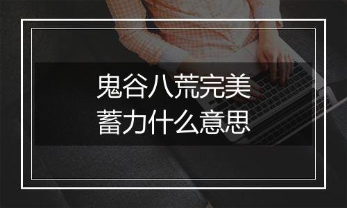 鬼谷八荒完美蓄力什么意思