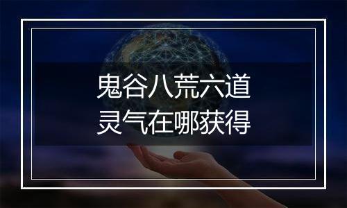 鬼谷八荒六道灵气在哪获得