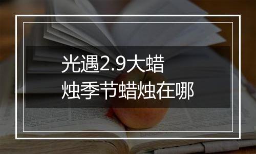 光遇2.9大蜡烛季节蜡烛在哪