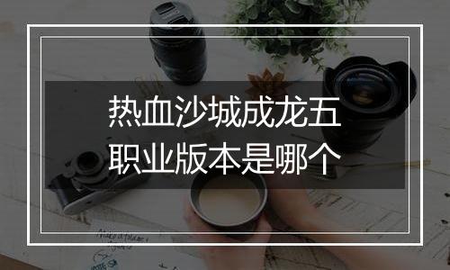 热血沙城成龙五职业版本是哪个