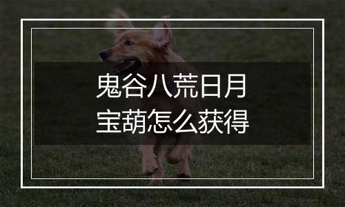 鬼谷八荒日月宝葫怎么获得