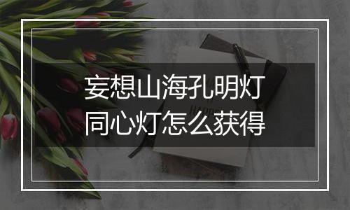 妄想山海孔明灯同心灯怎么获得