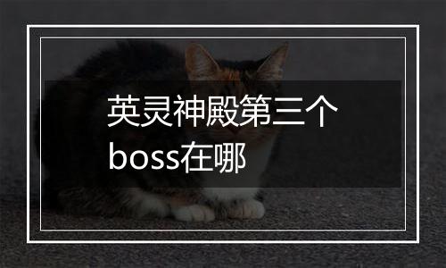英灵神殿第三个boss在哪
