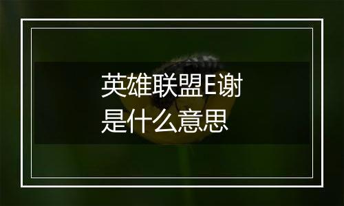 英雄联盟E谢是什么意思