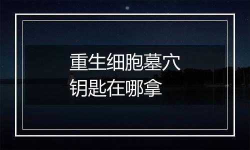 重生细胞墓穴钥匙在哪拿