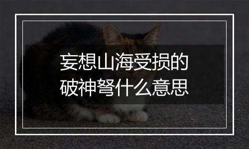 妄想山海受损的破神弩什么意思