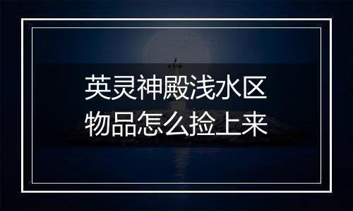 英灵神殿浅水区物品怎么捡上来