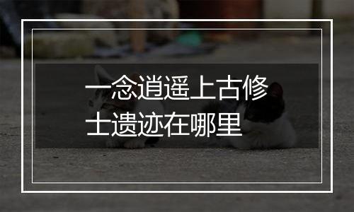 一念逍遥上古修士遗迹在哪里