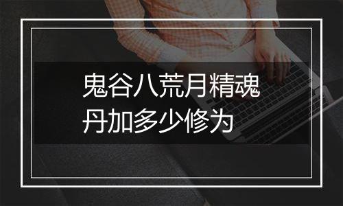 鬼谷八荒月精魂丹加多少修为