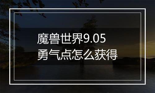 魔兽世界9.05勇气点怎么获得