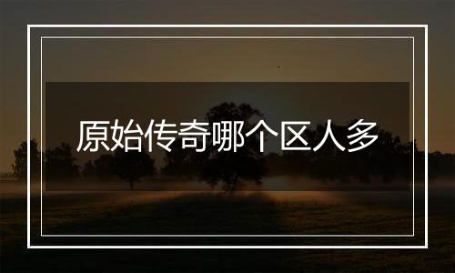 原始传奇哪个区人多