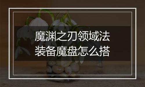 魔渊之刃领域法装备魔盘怎么搭