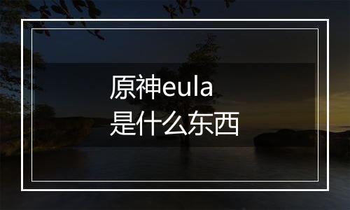 原神eula是什么东西