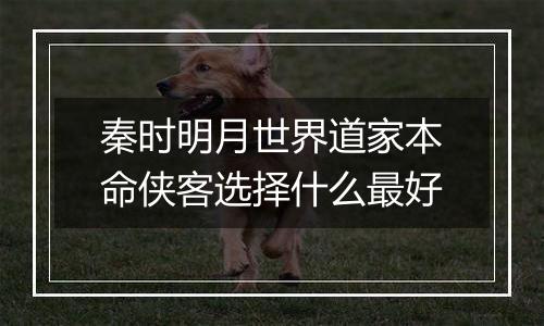 秦时明月世界道家本命侠客选择什么最好