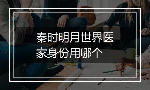 秦时明月世界医家身份用哪个