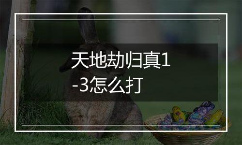 天地劫归真1-3怎么打