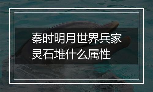 秦时明月世界兵家灵石堆什么属性