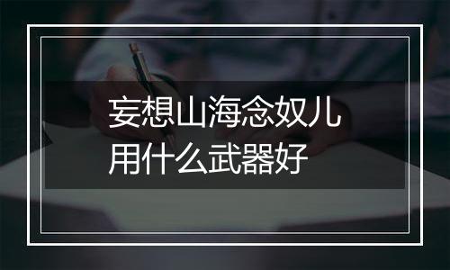 妄想山海念奴儿用什么武器好