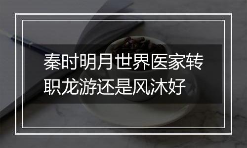 秦时明月世界医家转职龙游还是风沐好