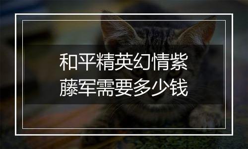 和平精英幻情紫藤军需要多少钱