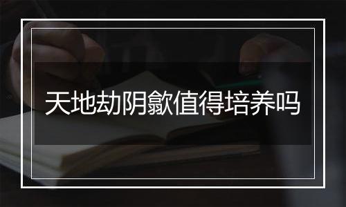 天地劫阴歙值得培养吗