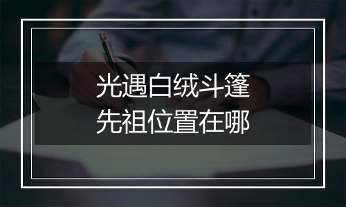 光遇白绒斗篷先祖位置在哪