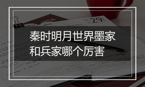 秦时明月世界墨家和兵家哪个厉害