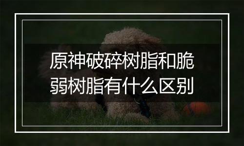 原神破碎树脂和脆弱树脂有什么区别