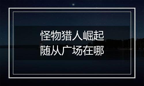 怪物猎人崛起随从广场在哪