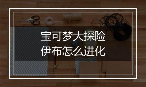 宝可梦大探险伊布怎么进化