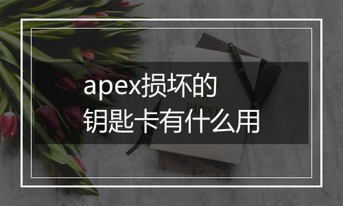 apex损坏的钥匙卡有什么用