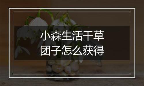 小森生活干草团子怎么获得