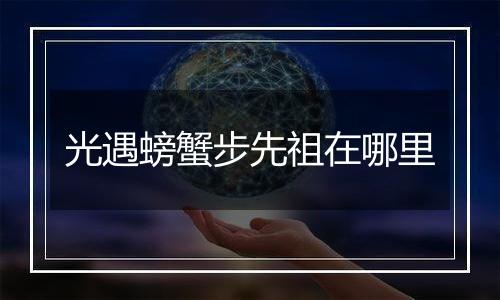 光遇螃蟹步先祖在哪里