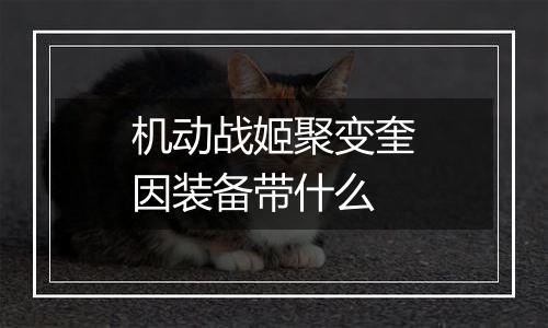 机动战姬聚变奎因装备带什么