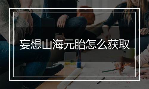 妄想山海元胎怎么获取