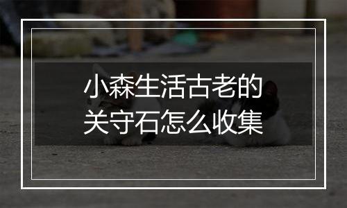小森生活古老的关守石怎么收集