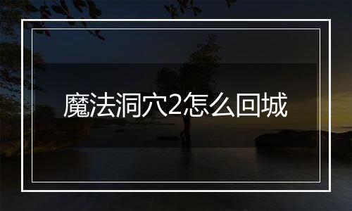 魔法洞穴2怎么回城