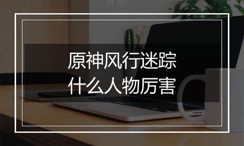 原神风行迷踪什么人物厉害