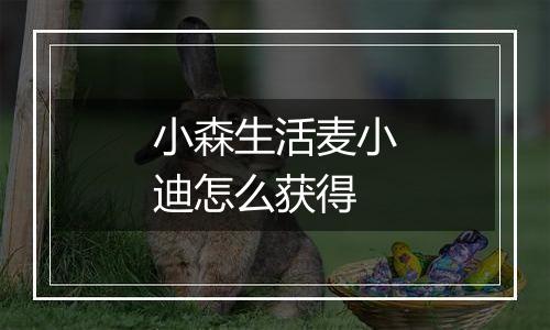 小森生活麦小迪怎么获得