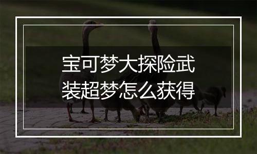 宝可梦大探险武装超梦怎么获得