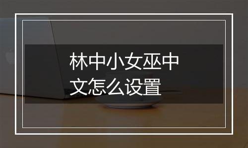 林中小女巫中文怎么设置