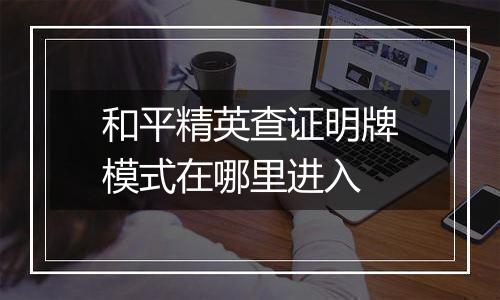 和平精英查证明牌模式在哪里进入