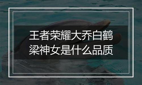 王者荣耀大乔白鹤梁神女是什么品质