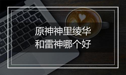 原神神里绫华和雷神哪个好
