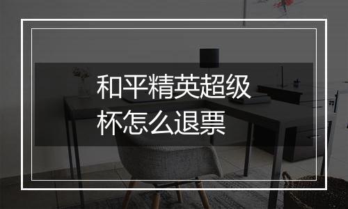 和平精英超级杯怎么退票