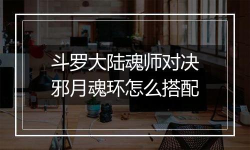 斗罗大陆魂师对决邪月魂环怎么搭配